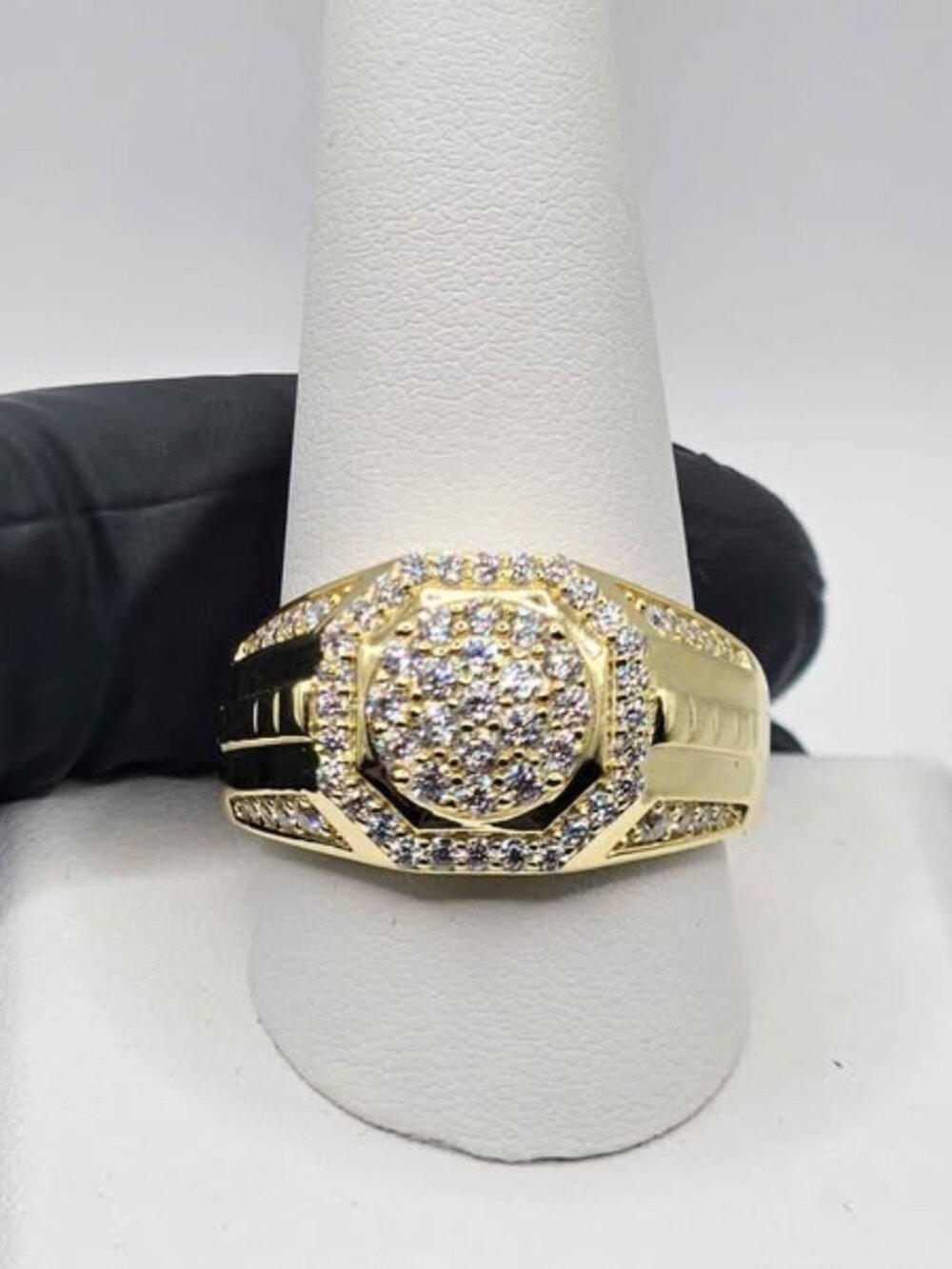 Heavyweight 8.4g 14k Gold Plated Statement Ring .925 Silver Sz 11